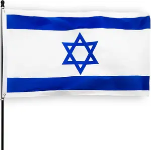 Pabrik Outlet spanduk poliester warna disesuaikan portabel persegi panjang negara Israel bendera nasional AS