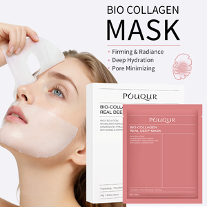 POUQUR Nueva Mascarilla Facial de Hidrogel de Colágeno <span class=keywords><strong>Bio</strong></span> Orgánico para Piel Sensible y Seca, Hidratación Profunda Real, Minimiza las Imperfecciones, con Niacinamida - Product Image 5