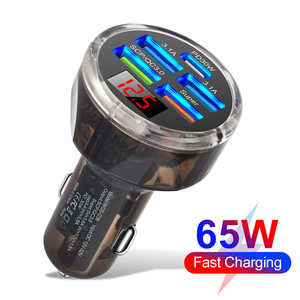 5 in 1USB <span class=keywords><strong>Mini</strong></span> araba şarjı Metal dijital ekran araba şarjı iPhone hızlı şarj ile uyumlu araba şarjı şarj adaptörü - Product Image 6