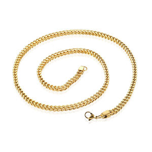 OEM ODM 4mm <span class=keywords><strong>de</strong></span> espesor 18K chapado en <span class=keywords><strong>oro</strong></span> <span class=keywords><strong>de</strong></span> acero inoxidable Franco Cadena <span class=keywords><strong>de</strong></span> cadena <span class=keywords><strong>para</strong></span> hombres y mujeres 18 "\ 20" \ 22 "\ 24" collar - Product Image 5