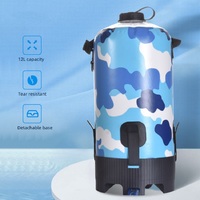Vente en gros, base détachable, Portable, sac de douche de voyage en plein air 12l, sac de douche de Camping solaire TPU, nouvelle collection 2022