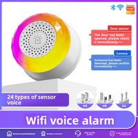 Sirène d'alarme audiovisuelle WiFi Tuya, contrôle par application, alerte stroboscopique, capteur de fumée pour porte et fenêtre, maison, hôpital, école, sans caméra