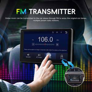 Podofo 9/10 inch IPS màn hình Xách Tay Xe tựa đầu máy tính bảng đài phát thanh Video Player Car Monitor không dây Carplay Android Auto BT FM - Product Image 4