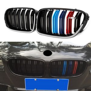 F10 شريحة مزدوجة ABS لامع أسود <span class=keywords><strong>M</strong></span> لون شبكة الكلى الأمامية لبي إم دبليو 5 سلسلة F10 F18 F11 M5-إكسسوارات السيارات الوفير - Product Image 2