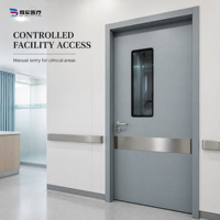 Porte anti-panique intérieure moderne en acier inoxydable, ignifugée, à battant libre, pour hôpital, hall d'observation, appartement, en fibre de verre, bien étanche