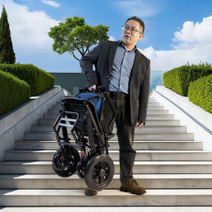 מפעל מכירה ישירה באיכות גבוהה מסגסוגת אלומיניום מעובה גב ידני נכים - Product Image 4