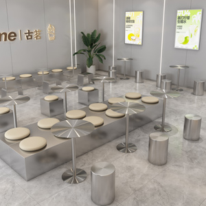 Nhà Máy Trực Tiếp Bán Kích Thước Nhỏ Gọn Phong Cách Đa Năng Lý Tưởng Cho Phong Cách Trong Nhà Ngoài Trời Cài Đặt Thép Không Gỉ Bàn Tròn - Product Image 3