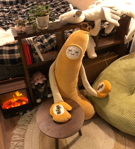 Slimme Bananenkoning Pluche Lichaamskussen, Verwarmende Aanraak Slaapmiddel met Bluetooth Opnamefunctie, Lange Arm Kussen voor Volwassenen en Zijslapers - Product Image 4