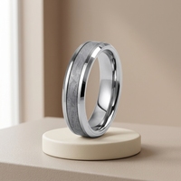 Bague en titane pur pour homme de 6 mm, ajustement confortable, incrustation de météorite véritable, alliance hypoallergénique, bijoux pour homme, vente en gros