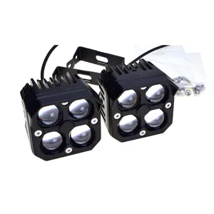 Foco 20W 10-60V Amarillo Blanco Luz antiniebla de doble color Luz de conducción de motocicleta Faro LED para motocicleta