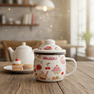 Großhandel Maßgefertigte 380ML Kaffeetasse Milchtasse Emaille Hitzebeständige Nachmittagstee-Tasse - Product Image 1