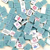 Wind Sparrow Mahjong américain de luxe moderne en acrylique ultra-transparent avec motifs en cristal, ensemble complet pour 4 joueurs, jeu de table en boîte à motifs de dessins animés