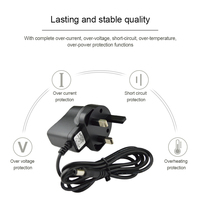 Adaptador de Corriente CA/CC de 6V 0.6A con Enchufe UK, Protección Contra Sobretensión, Sobrecorriente y Cortocircuito, Certificado CE, ETL y FCC