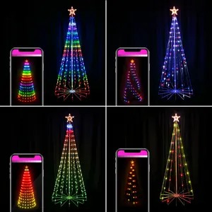 App uzaktan kumanda akıllı RGB yapay noel ağacı tatil için led ışıkları