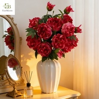 Fleurs artificielles de pivoine de grande taille, de haute qualité, au toucher réel, imperméables, pour mariage, maison, fête, Saint-Valentin, remise de diplôme