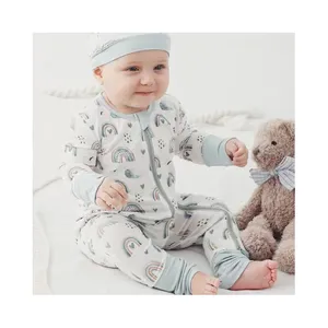 OEM/ODM儿童婴儿竹制连体冷却睡衣婴儿长袖竹制睡衣