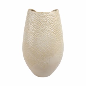 Vaso in ceramica moderno con bordo smerlato, forma aperta arrotondata decorativa per soggiorno, camera da letto, decorazioni per la casa - Product Image 4