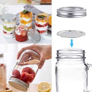 Mason Jar Coperchi e Bande per Regolare/<span class=keywords><strong>Bocca</strong></span> Larga Vasi di Muratore, A Prova di perdite Copre e Anelli con Guarnizioni <span class=keywords><strong>In</strong></span> Silicone, Argento/<span class=keywords><strong>Oro</strong></span> - Product Image 5