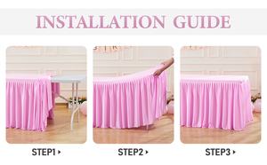 도매 파티 연회 야외 장식 테이블 스커트 6FT 웨딩 테이블 천 커버 테이블 옷 - Product Image 6