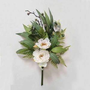 Arreglo Floral <span class=keywords><strong>de</strong></span> Seda con Diseño <span class=keywords><strong>de</strong></span> Lágrima, Peoní<span class=keywords><strong>a</strong></span>, Arce y Hojas <span class=keywords><strong>de</strong></span> Eucalipto, Decoración para el Hogar para Todas las Temporadas, Colgante <span class=keywords><strong>de</strong></span> Primavera - Product Image 3