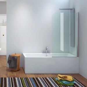 Paroi de baignoire Kamalu KV25, hauteur 85 cm, écran de baignoire 140 cm - Product Image 1