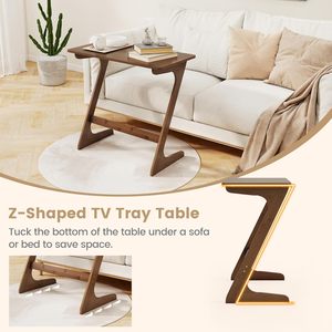 <span class=keywords><strong>Giantex</strong></span> Ensemble de 2 tables TV en bambou en forme de Z, meubles modernes pour salon, pour petits espaces, table basse de chambre - Product Image 5