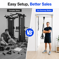 Barre de traction réglable en hauteur robuste, cadre d'entraînement multi-exercices pour la maison avec plateforme de base stable