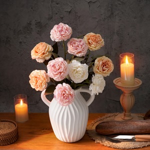 Fleur artificielle de renoncule Freya, branche unique, style pivoine, décoration d'intérieur MW85021 - Product Image 1