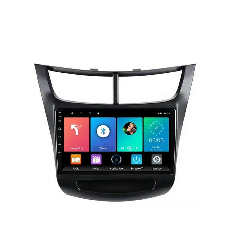 2 Din Autoradio Android 10 9 pouces Tactile Écran GPS Navigation Lecteur Multimédia pour Chevrolet Voile 2015 2016 2017 2018 Headunit