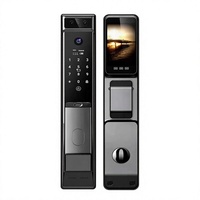 Eseye Chine Vente en gros Tuya Serrures de porte en bois intelligentes entièrement automatiques avec caméra et empreinte digitale Interphone en temps réel Serrure de porte faciale