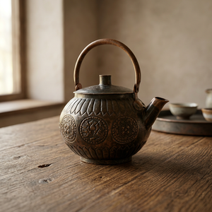 Théière vintage en laiton avec couvercle et poignée, motif décoratif, pots à eau, bouilloires - Product Image 2