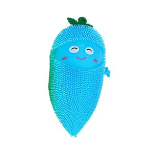 Jincan Cute <b>Luminous</b> Smiling Face Carrot Inflatable <b>Ball</b> Vent Toy Hairy Soft Rubber Elastic Flash for Age Range 5-7 Years - Product Image 5