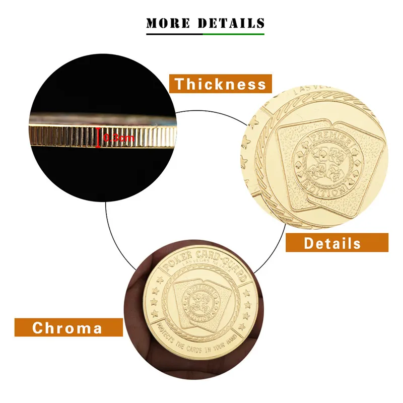 도매 공장 사용자 정의 로고 디자인 금도금 동전 금속 컬렉션 동전 맞춤형 도박 포커 칩 동전 선물 남성용