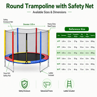 Trampoline de jardin pour enfants de 10 pieds et 12 pieds avec filet de sécurité, grand trampoline rond d'extérieur pour centre de loisirs familial