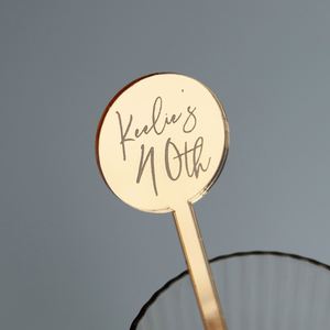 Agitadores de Cóctel de Acrílico con Nombre Grabado, Logotipo Personalizado, Acabado Espejo, Reutilizables para Recuerdos de Boda y Decoración de Fiestas - Product Image 1