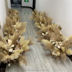 QSLH-SY0328 Oem Wedding Decoration Supplies Pampas Flower Ball Rose Flower Centerpieces For Party Decor Aisle Wedding Entryway