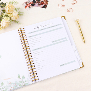 Impression couverture rigide planificateur <span class=keywords><strong>de</strong></span> mariage personnalisation personnalisation mon livre <span class=keywords><strong>de</strong></span> mariage <span class=keywords><strong>de</strong></span> rêve avec bords dorés - Product Image 2