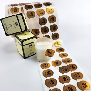 Custom Gold Foil Logo Candle <b>Sticker</b> Labels Permanent <b>Waterproof</b> Adhesive Packaging <b>Sticker</b> for Candle Jar - Product Image 2