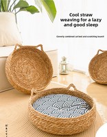 Niche pour chat en rotin Cattail, semi-circulaire, lit pour chat, universel quatre saisons, lavable, chaud, résistant à l'usure, griffoir pour chat de petite taille