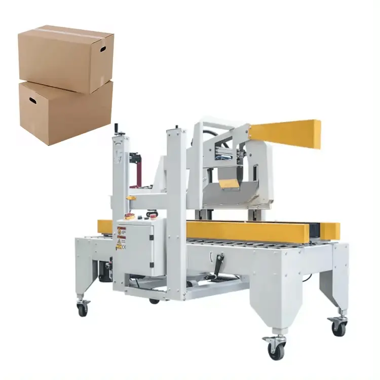 Automatic taping cardboard box folding sealing/carton sealer packaging,box closing machine
