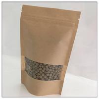 Pochette personnalisée classique en papier kraft avec fermeture éclair, impression numérique et plastification pour le stockage d'aliments pour animaux de compagnie, biodégradable, vente en gros