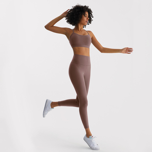 Women's Yoga Tracksuit <strong>Nude</strong> <strong>Fleece</strong> <strong>Lined</strong> Butt Lifting Quick Dry Breathable Two-Piece Activewear for Running Outdoor Fitness - Product Image 6