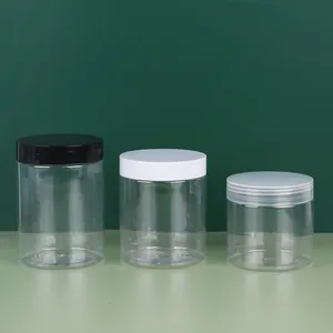 工厂定制大小野口圆形食品储罐化妆品容器化妆品样品罐宠物透明塑料罐