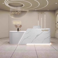 Bureau de Réception d'Hôtel ou de Salon de Beauté Haut de Gamme avec Logo Personnalisé, Design Moderne