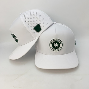 Club Company Customized Sports Waterproof 5 Panel Baseball Cap Hydro Breathable Rope Golf Hats with Rubber/PVC Logo Gorras - Product Image 3