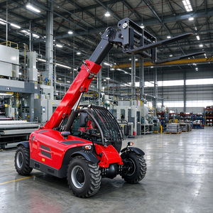Chariot télescopique personnalisé avec logo, capacité 2500 kg, hauteur de levage 6 m, avec benne et fourche à foin pour élevages avicoles et fermes d'alimentation - Product Image 2