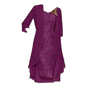 Gaun Set 2 Potong Ukuran S-5XL untuk Wanita, Gaun Pesta Elegan Berbahan Renda Floral untuk Acara <span class=keywords><strong>Prom</strong></span> dan Malam Hari - Product Image 5