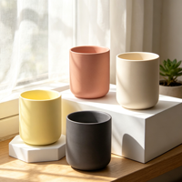Vase à bougie en céramique mate minimaliste, pot à bougie vide, récipient rond moderne pour bougies parfumées en cire de soja, décoration intérieure, cadeau, vente en gros