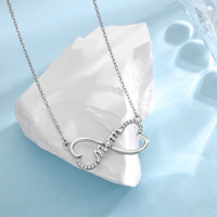 Vente chaude - Pendentif en argent sterling 925 avec symbole d'infini et double cœur, cadeau pour la Saint-Valentin pour femmes, bijoux en gros