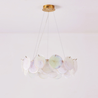 Lustre suspendu LED en verre bleu de style français du milieu du siècle, design d'intérieur, vintage européen, pour villa, hall d'entrée, maison